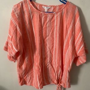 Coral oversized beach shirt